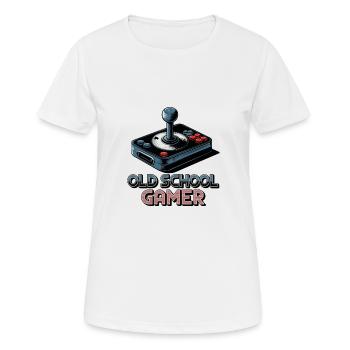 Old School Gamer – Joystick rétro - T-shirt respirant Femme - blanc - Devant - AI Model Female 172 dark (172cm)