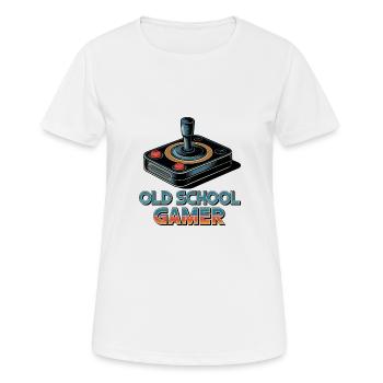 Old School Gamer – Joystick rétro - T-shirt respirant Femme - blanc - Devant - AI Model Female 172 dark (172cm)