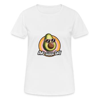 Avo Good Day – Funny Avocado Cartoon - Women's Breathable T-Shirt - white - Front - AI Model Female 172 dark (172cm)