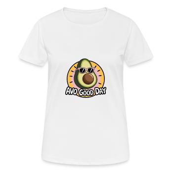 Avo Good Day – Funny Avocado Cartoon - Women's Breathable T-Shirt - white - Front - AI Model Female 172 dark (172cm)