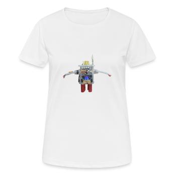 Small self-made robot from recycled materials - Women's Breathable T-Shirt - white - Front - AI Model Female 172 dark (172cm)