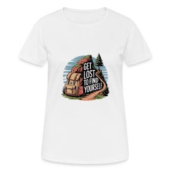Get Lost to Find Yourself - Outdoor-Motiv - Frauen T-Shirt atmungsaktiv - Weiß - Vorne - AI Model Female 172 dark (172cm)