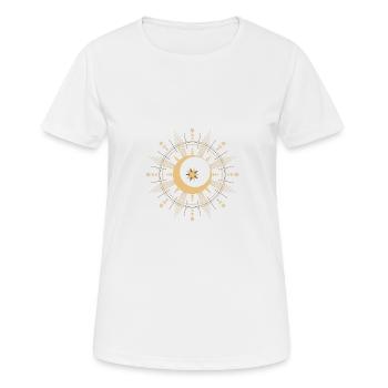 Mond und Sterne | abstrakt | Art-Deco - Frauen T-Shirt atmungsaktiv - Weiß - Vorne - AI Model Female 172 dark (172cm)