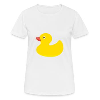 Quietscheente, canard, bain, oiseau de l'eau, jaune - T-shirt respirant Femme - blanc - Devant - AI Model Female 172 dark (172cm)