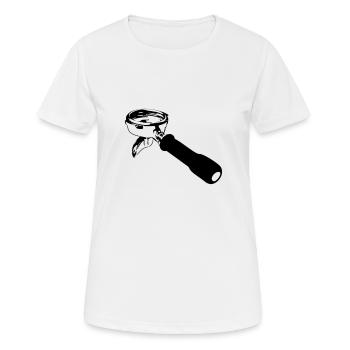 Porte-filtre expresso - T-shirt respirant Femme - blanc - Devant - AI Model Female 172 dark (172cm)