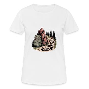 Get Lost to Find Yourself - Outdoor-Motiv - Frauen T-Shirt atmungsaktiv - Weiß - Vorne - AI Model Female 172 dark (172cm)