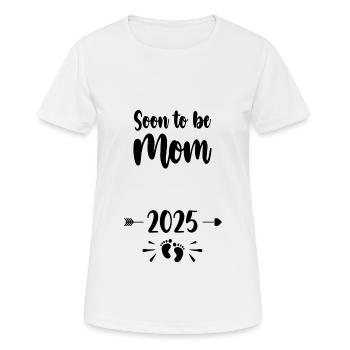 Mom Soon To Be Mommy 2025 Mother Pregnant Kids Mot - Women's Breathable T-Shirt - white - Front - AI Model Female 172 dark (172cm)