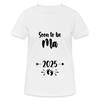 Ma Soon To Be Mom 2025 Mother Pregnant Kids Mother - Women's Breathable T-Shirt - white - Front - AI Model Female 172 dark (172cm)