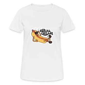 Serial Chiller Sarkastic Hot Dog Design - Frauen T-Shirt atmungsaktiv - Weiß - Vorne - AI Model Female 172 dark (172cm)