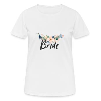 Bride - JGA - Floral series - Women's Breathable T-Shirt - white - Front - AI Model Female 172 dark (172cm)