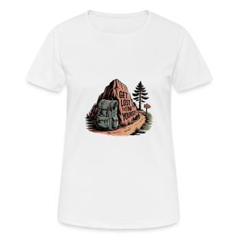 Get Lost to Find Yourself - Outdoor-Motiv - Frauen T-Shirt atmungsaktiv - Weiß - Vorne - AI Model Female 172 dark (172cm)