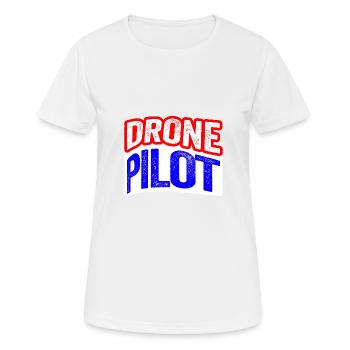 Drone Pilot - Cadeau de design de distorsion vintage - T-shirt respirant Femme - blanc - Devant - AI Model Female 172 dark (172cm)