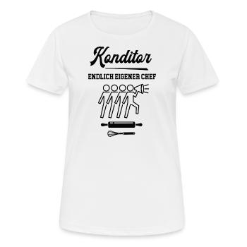 Konditor Endlich Chef Konditorei Selbstständig - Frauen T-Shirt atmungsaktiv - Weiß - Vorne - AI Model Female 172 dark (172cm)