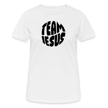 TEAM JESUS - Women's Breathable T-Shirt - white - Front - AI Model Female 172 dark (172cm)