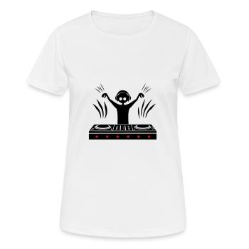 DJ Turntables Disc Jockey - Frauen T-Shirt atmungsaktiv - Weiß - Vorne - AI Model Female 172 dark (172cm)