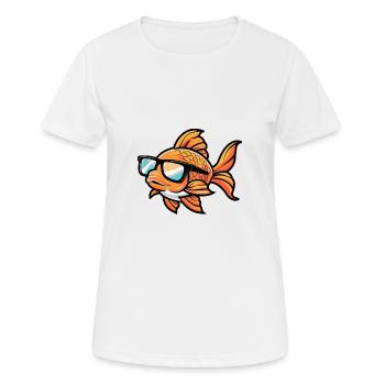 Poisson rouge - T-shirt respirant Femme - blanc - Devant - AI Model Female 172 dark (172cm)
