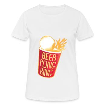 Beerpong - Frauen T-Shirt atmungsaktiv - Weiß - Vorne - AI Model Female 172 dark (172cm)