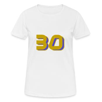 30. 30 YEARS. 30th ANNIVERSARY. 30 YEARS ANNIVERSARY. - Women's Breathable T-Shirt - white - Front - AI Model Female 172 dark (172cm)