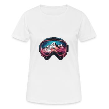 Lunettes de ski Montagnes Ski - T-shirt respirant Femme - blanc - Devant - AI Model Female 172 dark (172cm)
