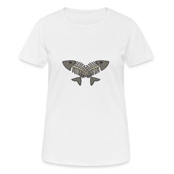 arête de hareng - T-shirt respirant Femme - blanc - Devant - AI Model Female 172 dark (172cm)