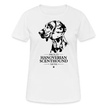 Hanovrien Scenthound Maman Chien Chien Wilsigns - T-shirt respirant Femme - blanc - Devant - AI Model Female 172 dark (172cm)