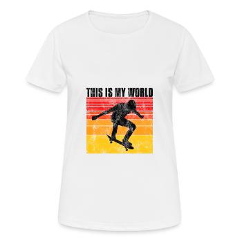 This is My world Skateboard Skateboarder Skate - T-shirt respirant Femme - blanc - Devant - AI Model Female 172 dark (172cm)