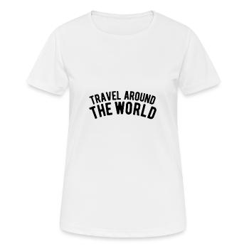 Travel around the World - Women's Breathable T-Shirt - white - Front - AI Model Female 172 dark (172cm)