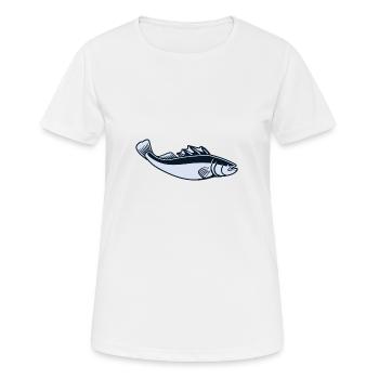 Gros poisson - T-shirt respirant Femme - blanc - Devant - AI Model Female 172 dark (172cm)