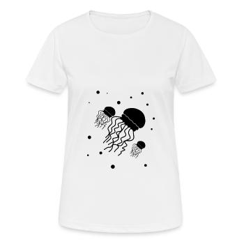 Qualle - Meerestier Naturschutz Meeresbewohner - Frauen T-Shirt atmungsaktiv - Weiß - Vorne - AI Model Female 172 dark (172cm)