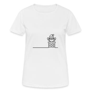 Père Noël Cheminée Noël - T-shirt respirant Femme - blanc - Devant - AI Model Female 172 dark (172cm)