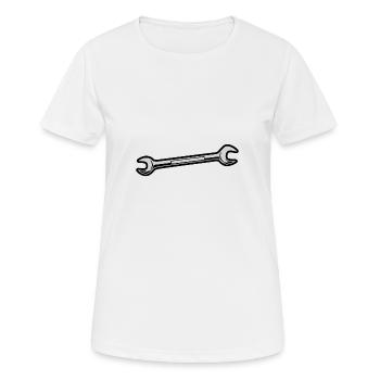 Clé à molette outil - T-shirt respirant Femme - blanc - Devant - AI Model Female 172 dark (172cm)