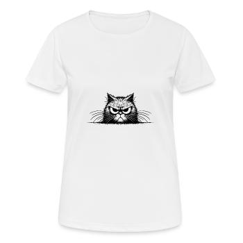 Funny cat evil house tiger look - Women's Breathable T-Shirt - white - Front - AI Model Female 172 dark (172cm)