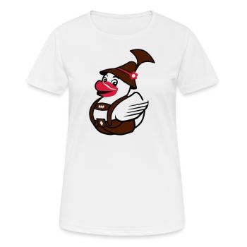 Entlein in den Lederhosen - Frauen T-Shirt atmungsaktiv - Weiß - Vorne - AI Model Female 172 dark (172cm)