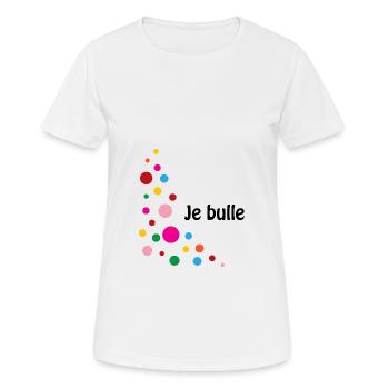 Je bulle ! - T-shirt respirant Femme - blanc - Devant - AI Model Female 172 dark (172cm)