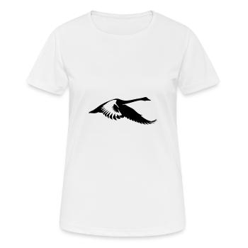 Cygne d’eau volant élégant - T-shirt respirant Femme - blanc - Devant - AI Model Female 172 dark (172cm)
