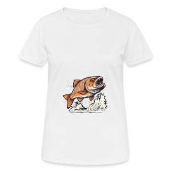 Édition Pêcheur - T-shirt respirant Femme - blanc - Devant - AI Model Female 172 dark (172cm)