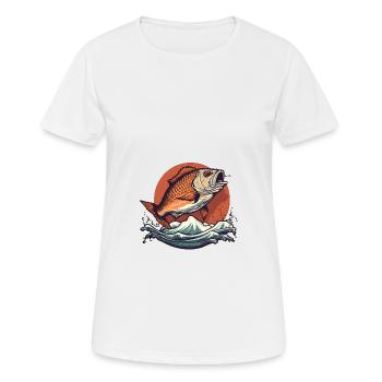 Édition Angler - T-shirt respirant Femme - blanc - Devant - AI Model Female 172 dark (172cm)