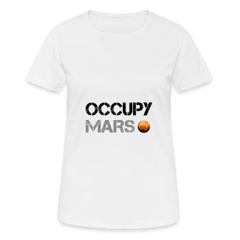 Occupy Mars planète Space Explor Rocket Science - T-shirt respirant Femme - blanc - Devant - AI Model Female 172 dark (172cm)