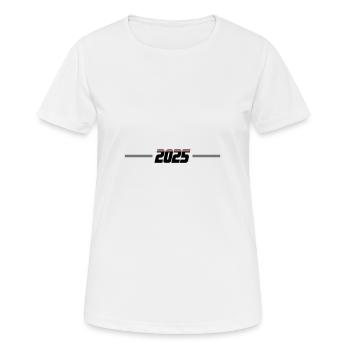 2025 - Frauen T-Shirt atmungsaktiv - Weiß - Vorne - AI Model Female 172 dark (172cm)