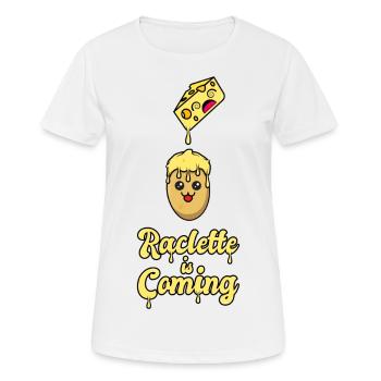 Raclette Is Coming - Women's Breathable T-Shirt - white - Front - AI Model Female 172 dark (172cm)