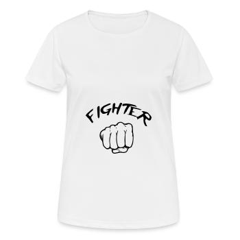 Combattant - Fighter - T-shirt respirant Femme - blanc - Devant - AI Model Female 172 dark (172cm)