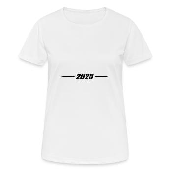 2025 - Frauen T-Shirt atmungsaktiv - Weiß - Vorne - AI Model Female 172 dark (172cm)