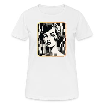 Pixelart Woman - Frauen T-Shirt atmungsaktiv - Weiß - Vorne - AI Model Female 172 dark (172cm)