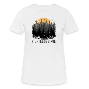 3 Brüder im Fichtelgebirge Sonnenuntergang Wald - Frauen T-Shirt atmungsaktiv - Weiß - Vorne - AI Model Female 172 dark (172cm)