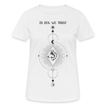 auf Hund vertrauen wir - Frauen T-Shirt atmungsaktiv - Weiß - Vorne - AI Model Female 172 dark (172cm)