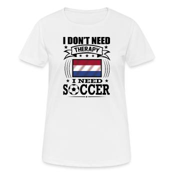 Niederlande Netherland Holland Fußball Soccer - Frauen T-Shirt atmungsaktiv - Weiß - Vorne - AI Model Female 172 dark (172cm)