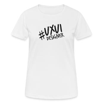 Concepteur UX UI | Concepteur. Programmeur - T-shirt respirant Femme - blanc - Devant - AI Model Female 172 dark (172cm)