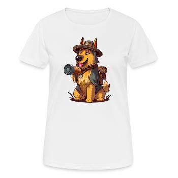 German Shepherd The Explorer - Women's Breathable T-Shirt - white - Front - AI Model Female 172 dark (172cm)
