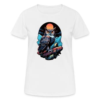Great owl eagle owl by moonlight - Women's Breathable T-Shirt - white - Front - AI Model Female 172 dark (172cm)
