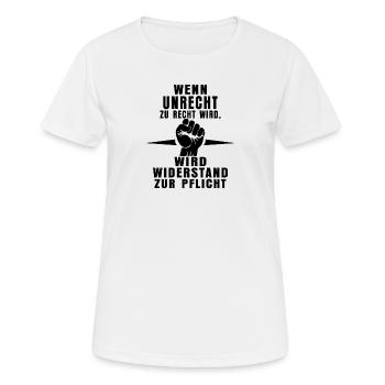 Reconnaître l’injustice – faire preuve de résistance - T-shirt respirant Femme - blanc - Devant - AI Model Female 172 dark (172cm)